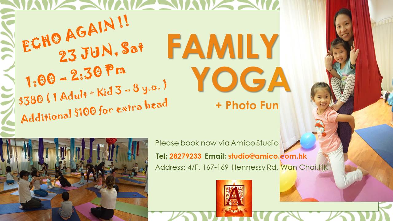 mamas and papas, the family yoga workshop is happening on 23